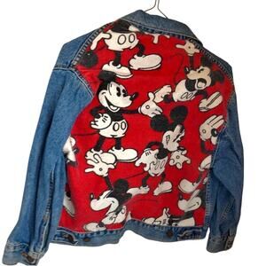 Vintage Levis Mickey Mouse Denim Jacket With Souvenir Pins Medium 12/14 READ